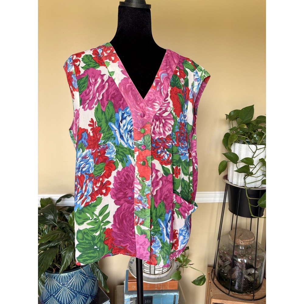 Vintage 90s Victoria's Secret Gold Label Floral Swing Top Size Medium Boho Hippy